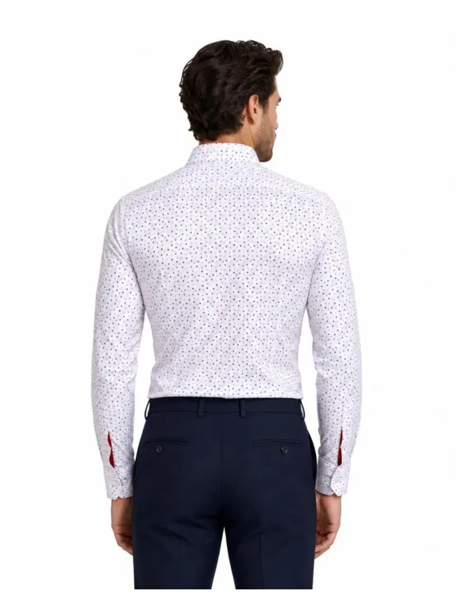 Мужская рубашка классическая с длинным рукавом, slim fit Elie Balleh — изображение 5 из 5, белый