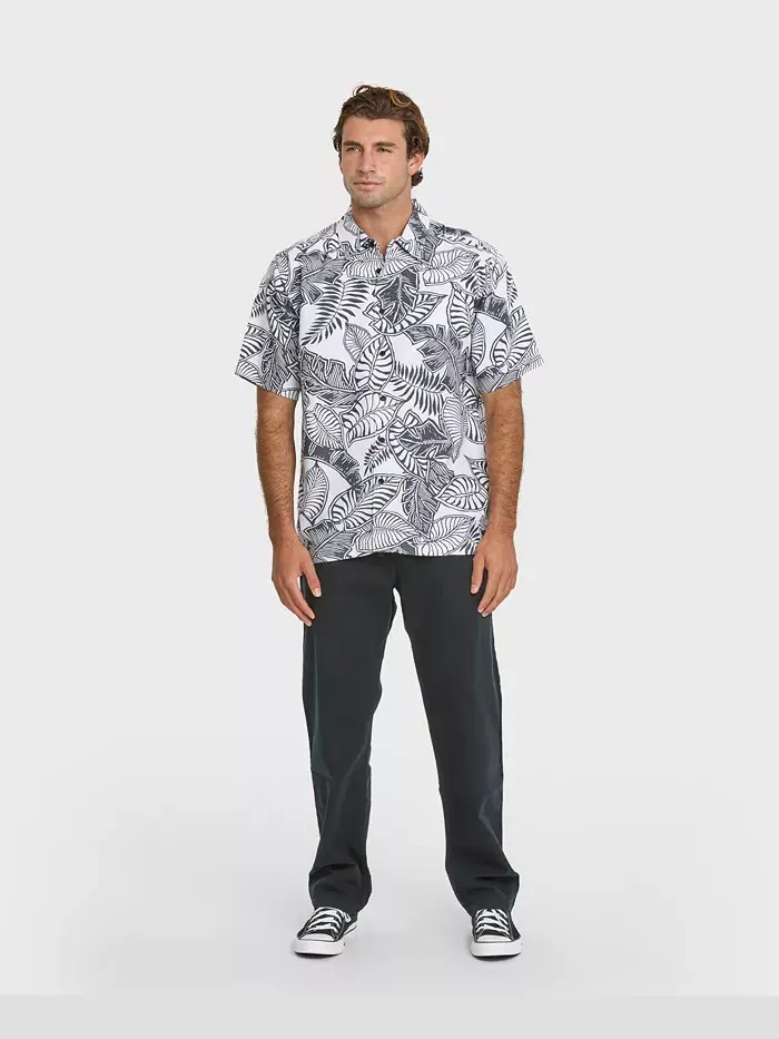 Мужская рубашка с коротким рукавом Siesta Quiksilver Waterman — изображение 5 из 8, черный