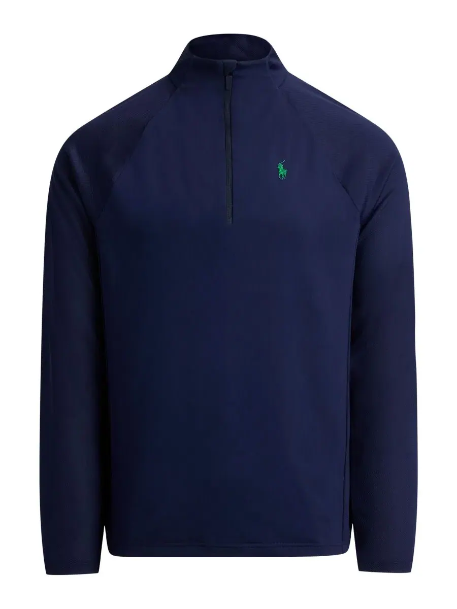 Свитшот с воротником-стойкой и молнией US Open Paneled Stretch Polo Ralph Lauren — изображение 5 из 6, темно-синий