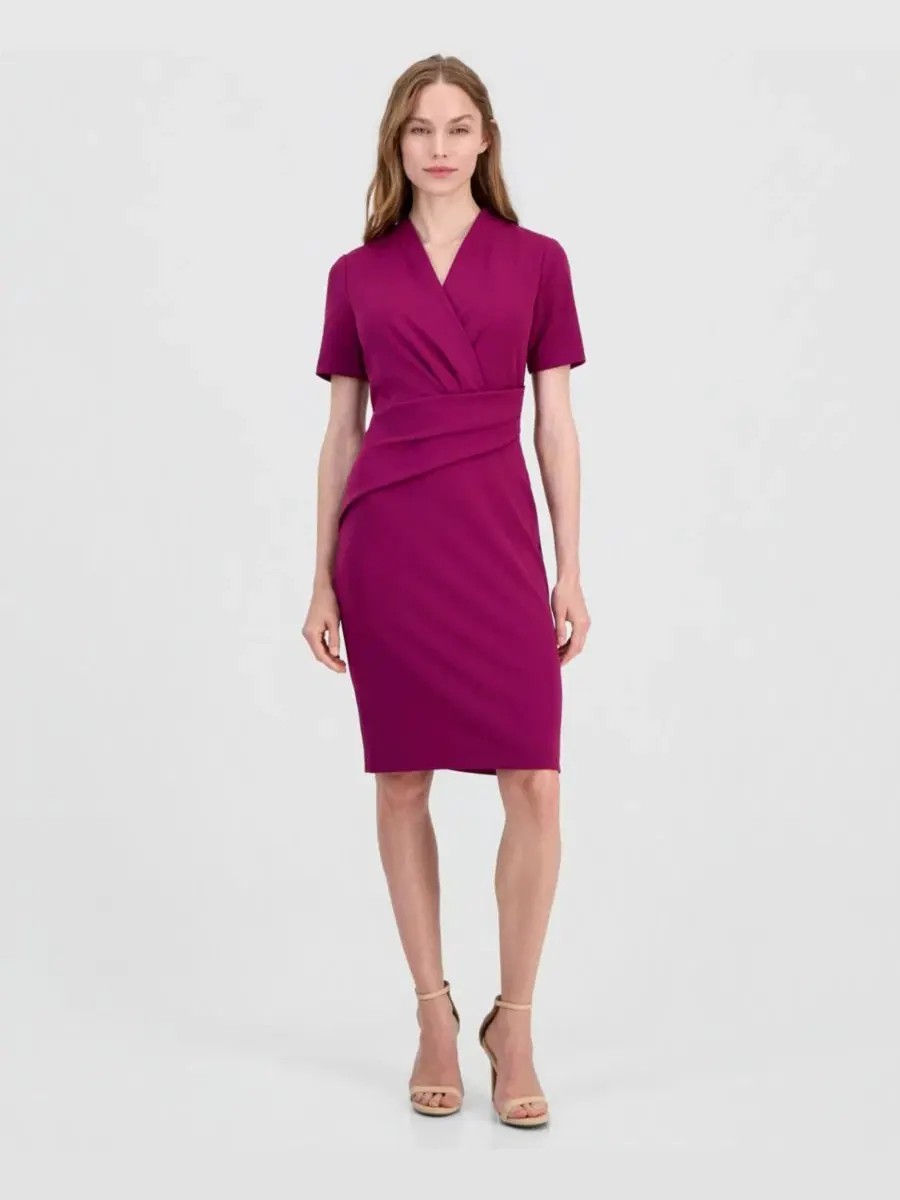 Платье-футляр с запахом Anne Klein — изображение 1 из 3, коричневый
