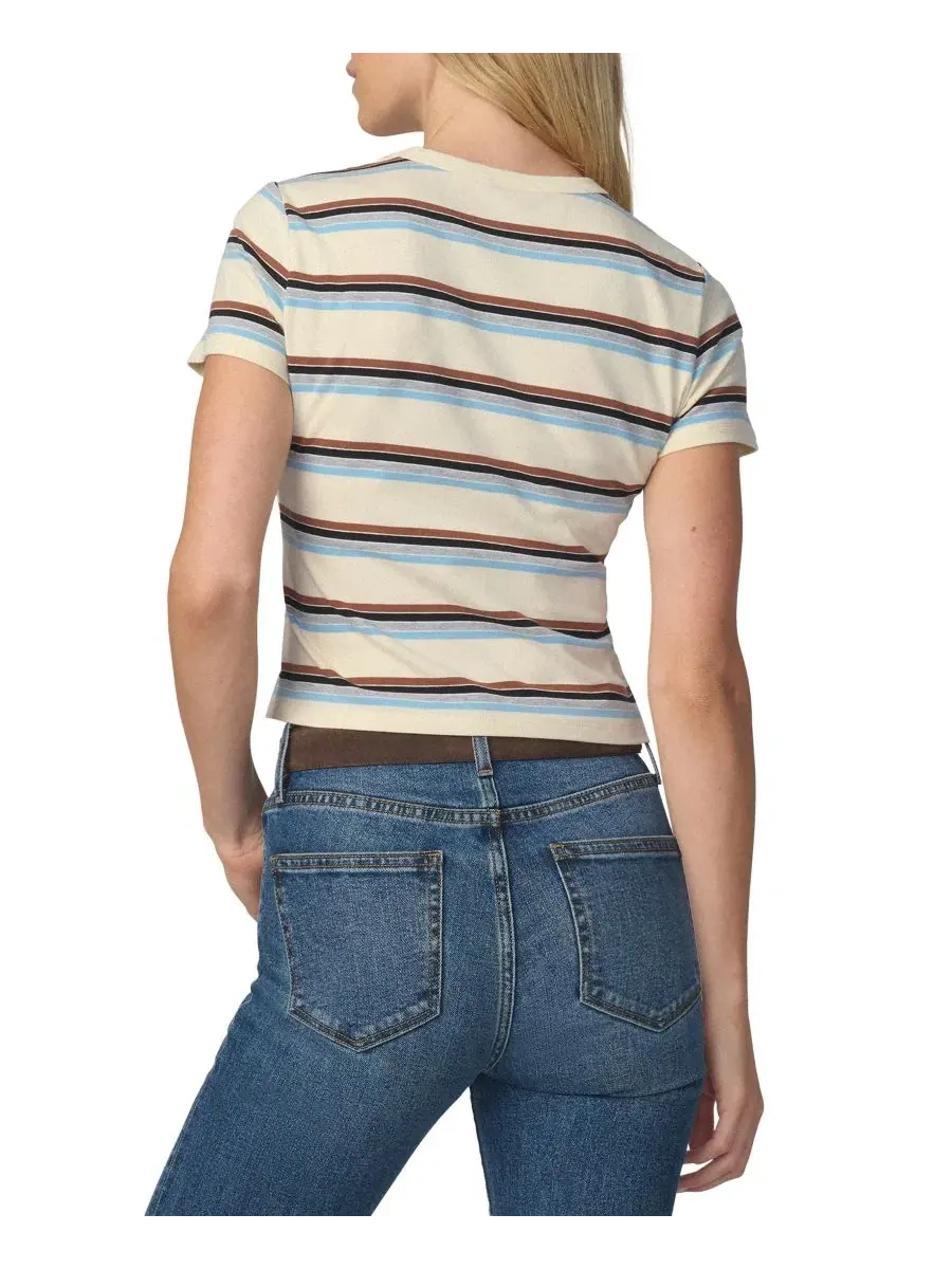 Футболка-кроп с полосатым воротником Joe's Jeans — изображение 5 из 5, мульти