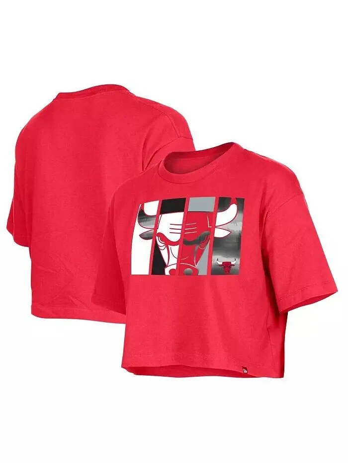 Женская укороченная футболка Red Chicago Bulls New Era