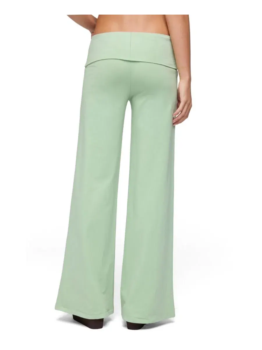 Широкие брюки с отворотом Cammy Wide Leg Foldover Pants Edikted — изображение 2 из 5, зеленый