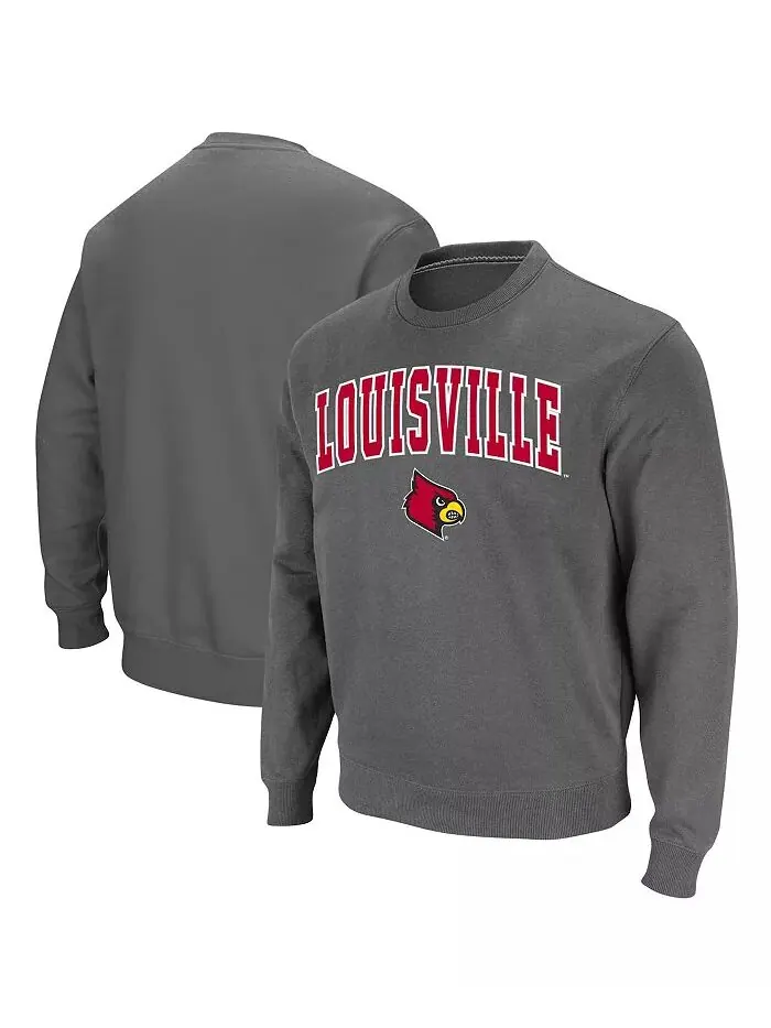 Мужская толстовка Louisville Cardinals с круглым вырезом и аркой и логотипом Colosseum — изображение 1 из 6, темно-серый