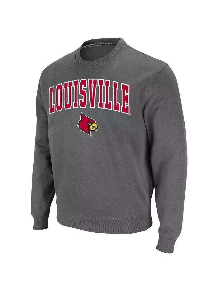 Мужская толстовка Louisville Cardinals с круглым вырезом и аркой и логотипом Colosseum — изображение 2 из 6, темно-серый