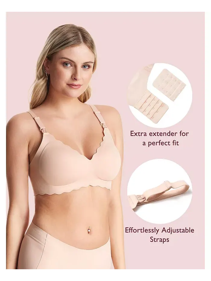 Дорожный бюстгальтер для кормления Maternity Jelly strip YN46 Momcozy — изображение 2 из 7, розовый