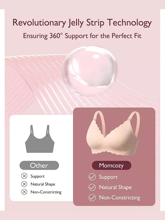 Дорожный бюстгальтер для кормления Maternity Jelly strip YN46 Momcozy — изображение 4 из 7, розовый