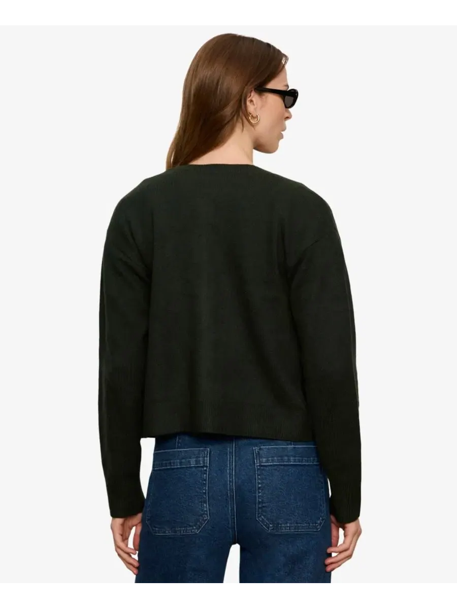 Кардиган полуприталенный с круглым вырезом, Petite Must-Have Semi-Cropped Cardigan Sanctuary — изображение 5 из 6, лесной