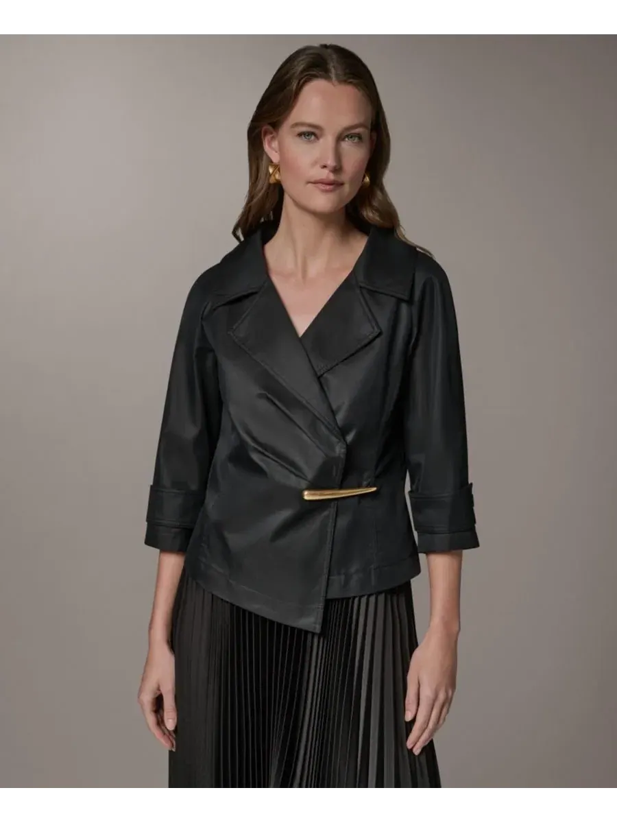 Жакет с лацканами и застежкой на кнопки Donna Karan New York — изображение 1 из 8, черный