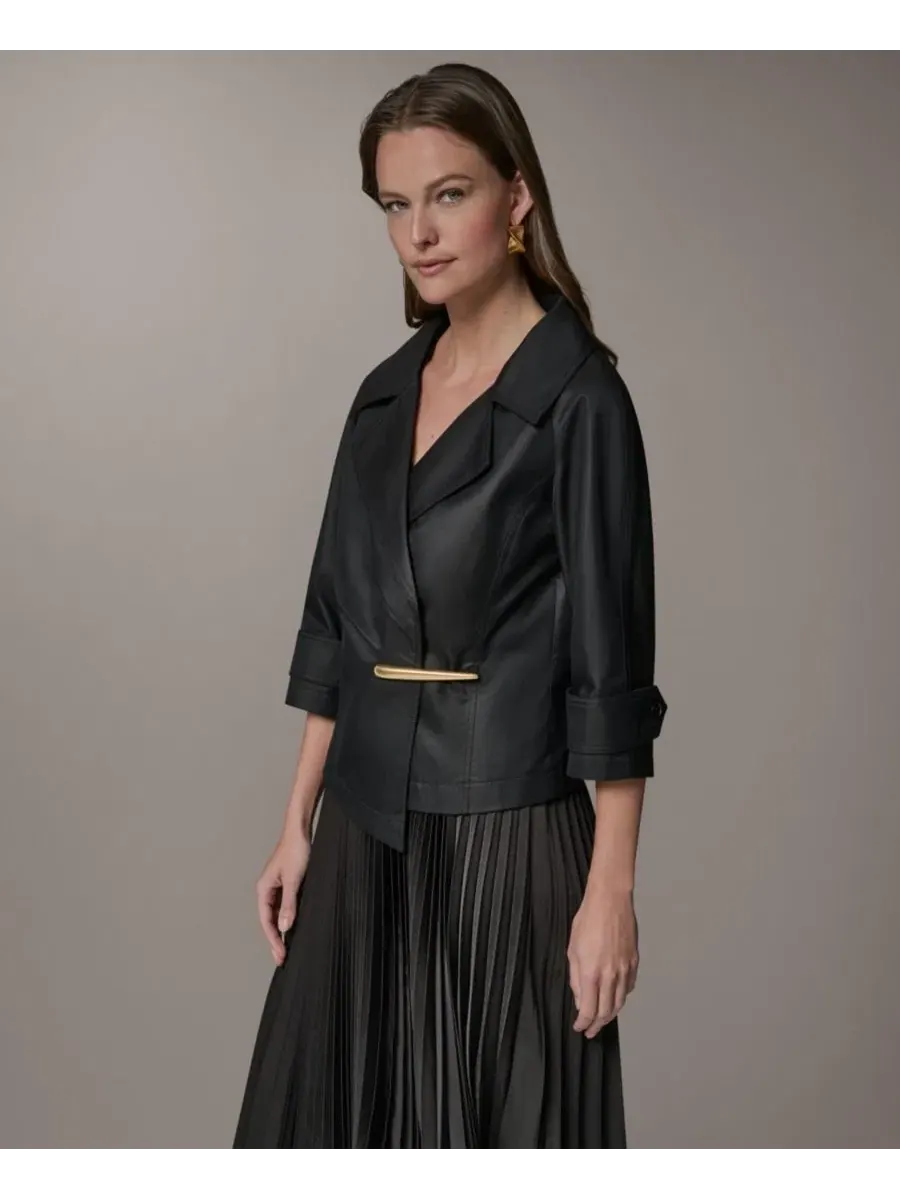 Жакет с лацканами и застежкой на кнопки Donna Karan New York — изображение 3 из 8, черный