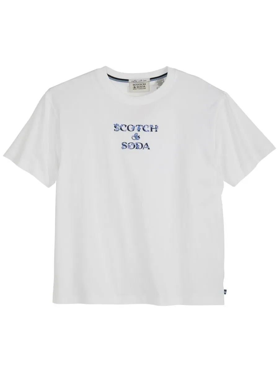 Футболка с графическим принтом, модель Graphic Logo SCOTCH & SODA — изображение 1 из 3, яркий белый