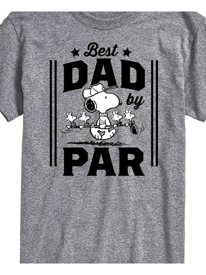 Мужская футболка с коротким рукавом Peanuts Snoopy "Best Dad" ко Дню отца от Par AIRWAVES — изображение 2 из 3, серый