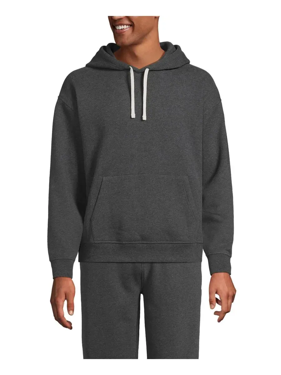 Мужская толстовка с длинным рукавом Serious Sweats Oversized Hoodie Lands' End — изображение 1 из 3, темный темно-серый