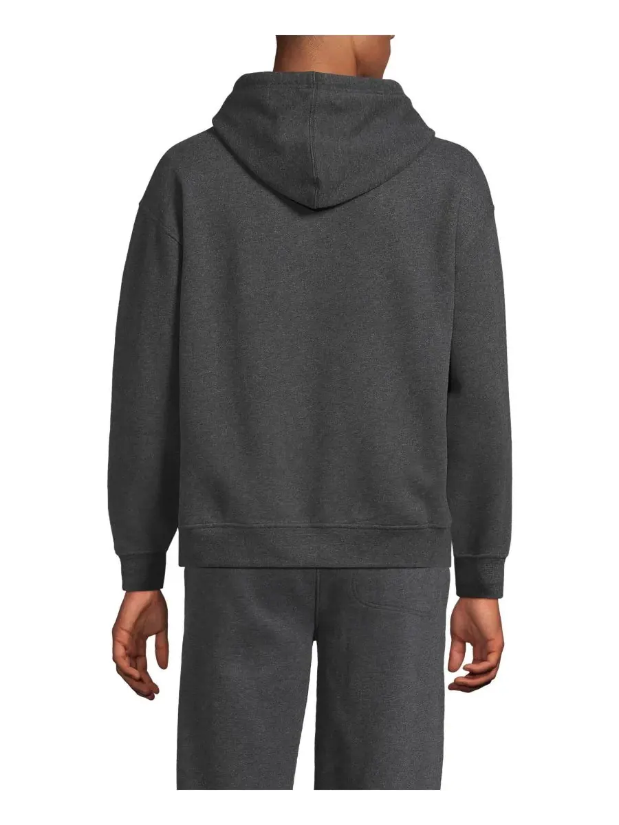 Мужская толстовка с длинным рукавом Serious Sweats Oversized Hoodie Lands' End — изображение 2 из 3, темный темно-серый