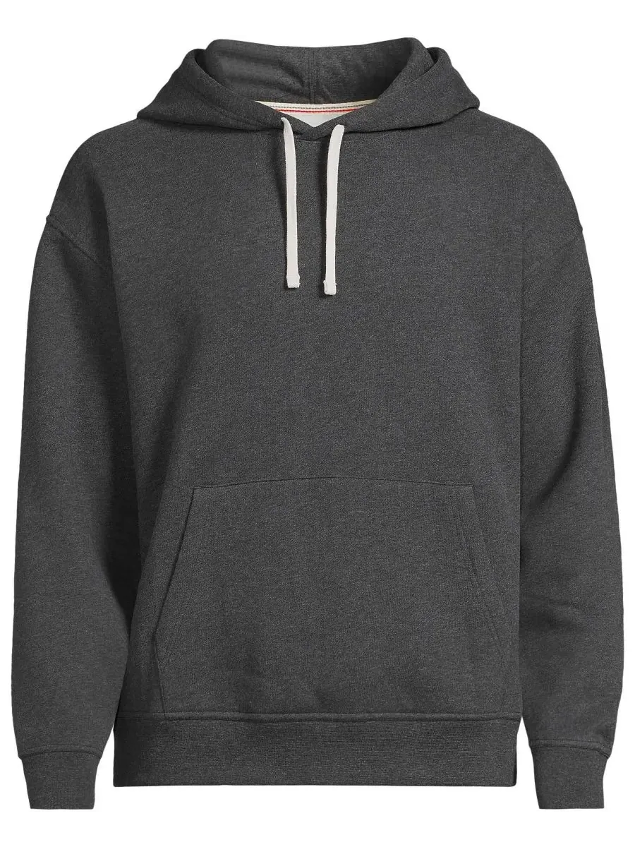 Мужская толстовка с длинным рукавом Serious Sweats Oversized Hoodie Lands' End — изображение 3 из 3, темный темно-серый