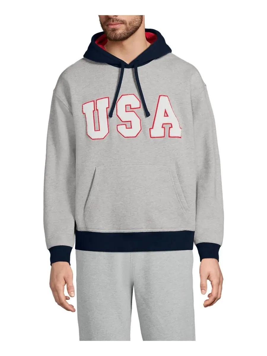 Мужская толстовка с длинным рукавом Serious Sweats Oversized Hoodie Lands' End — изображение 1 из 3, серый