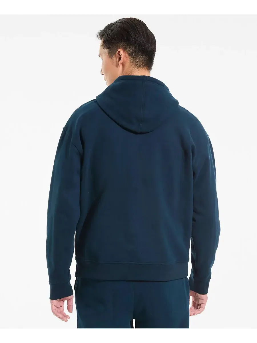 Мужская толстовка с длинным рукавом Serious Sweats Oversized Hoodie Lands' End — изображение 2 из 4, темно-синий