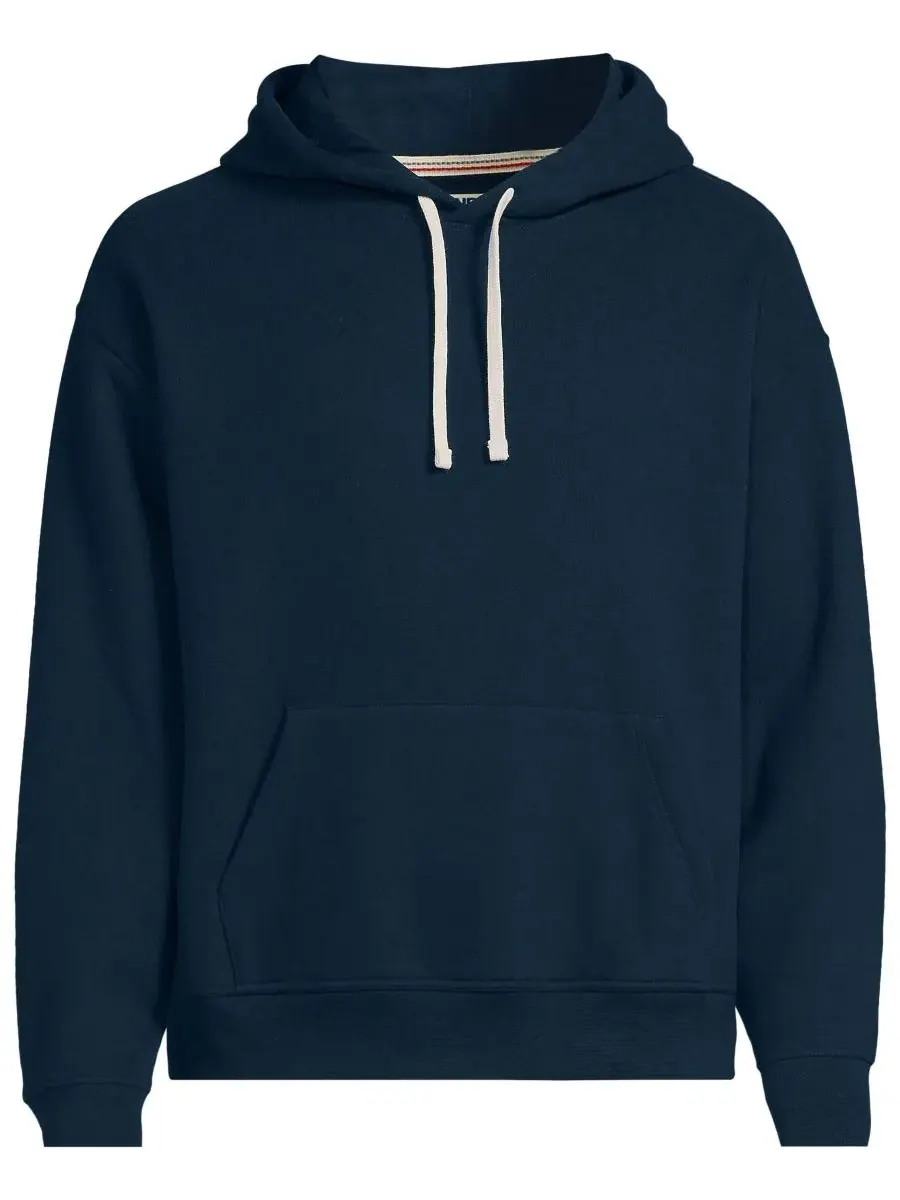 Мужская толстовка с длинным рукавом Serious Sweats Oversized Hoodie Lands' End — изображение 3 из 4, темно-синий
