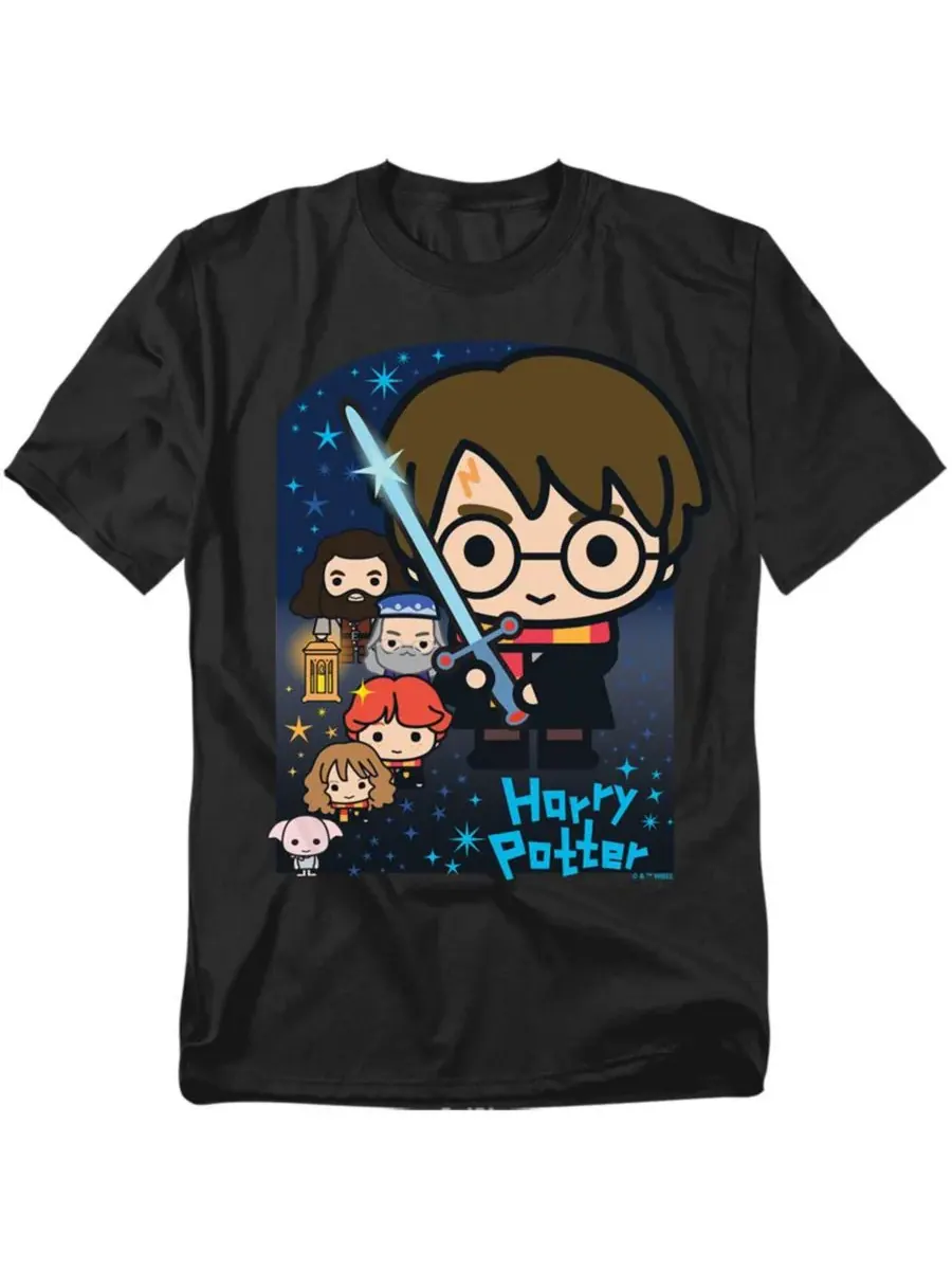 Мужская футболка Chibi Friends Harry Potter — изображение 1 из 3, черный