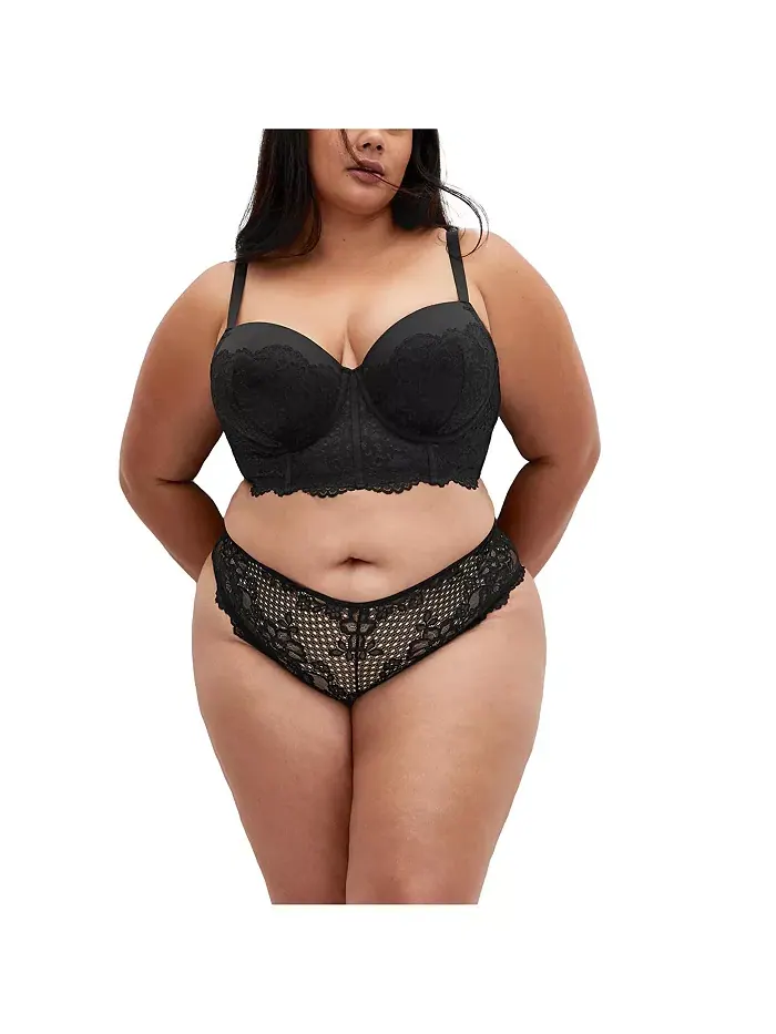 Бюстгальтер Allure Demi Longline Plus Size CITY CHIC — изображение 3 из 5, черный
