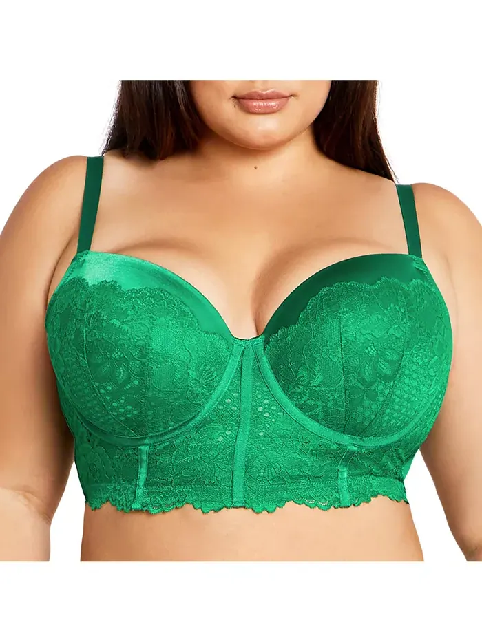 Бюстгальтер Allure Demi Longline Plus Size CITY CHIC — изображение 1 из 3, зеленый