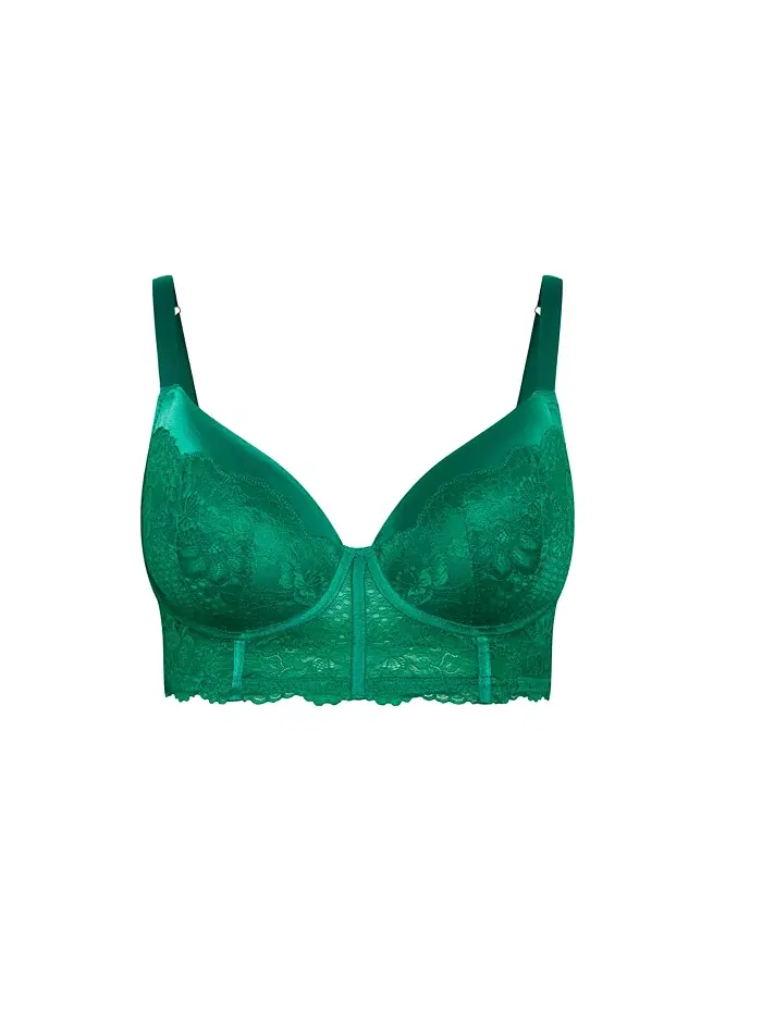 Бюстгальтер Allure Demi Longline Plus Size CITY CHIC — изображение 3 из 3, зеленый