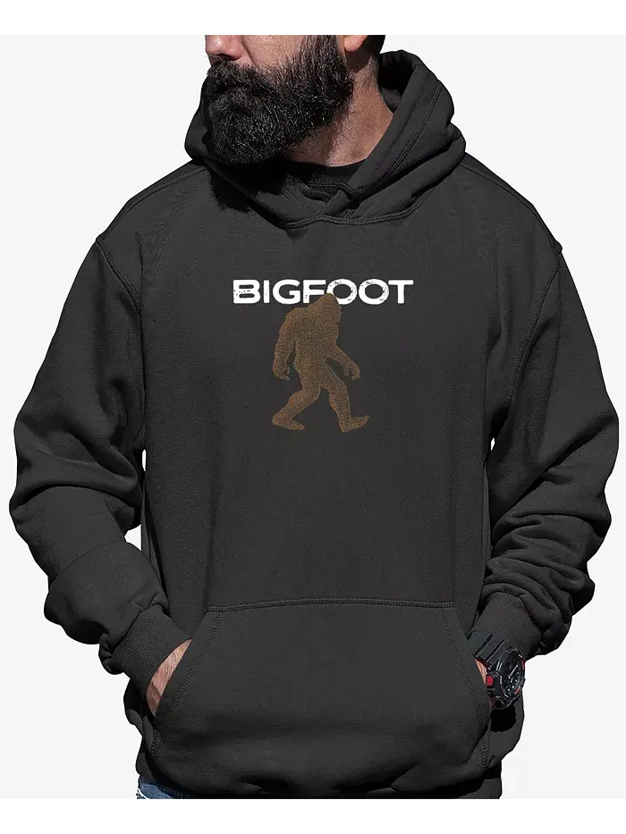 Мужская толстовка с капюшоном Bigfoot и принтом La Pop Art — изображение 1 из 4, серый