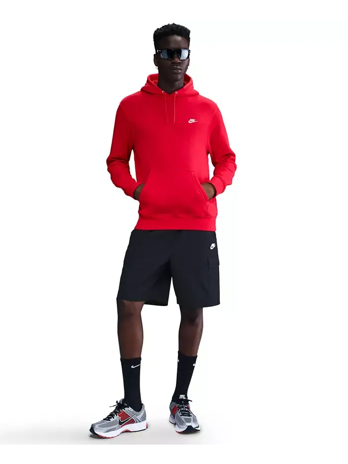 Клубная мужская толстовка с логотипом из флиса Nike — изображение 1 из 4, красный