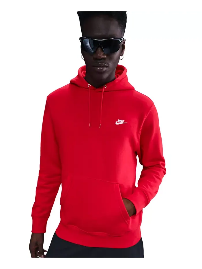 Клубная мужская толстовка с логотипом из флиса Nike — изображение 2 из 4, красный