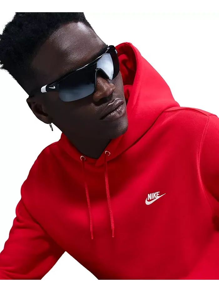 Клубная мужская толстовка с логотипом из флиса Nike — изображение 3 из 4, красный