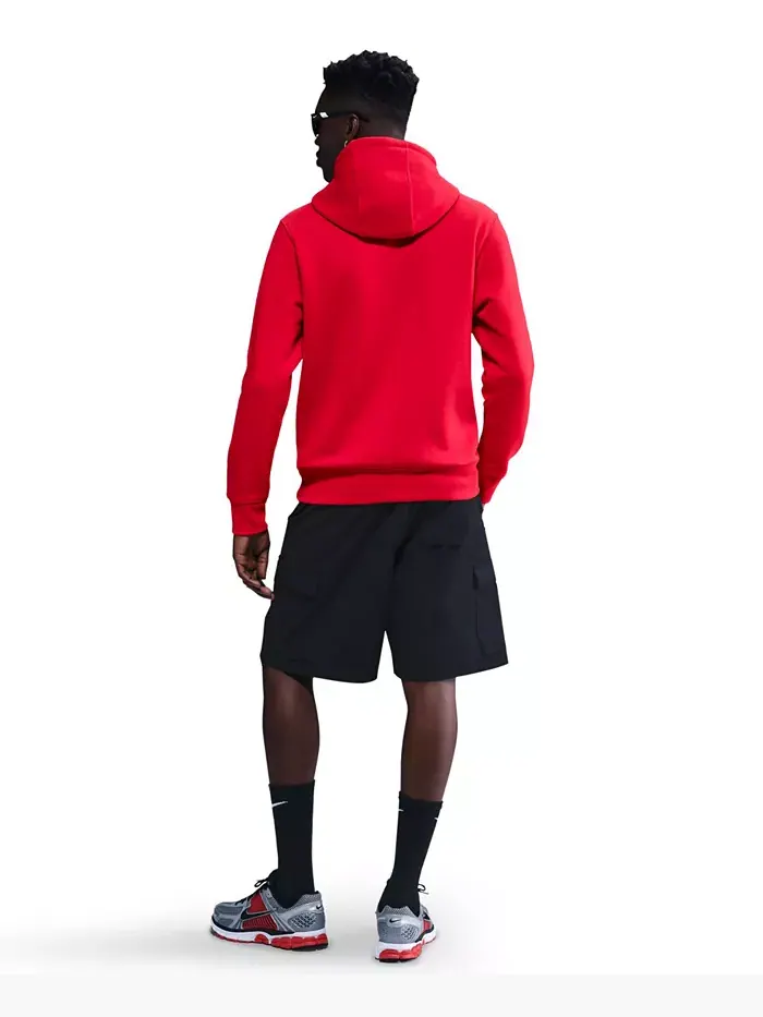 Клубная мужская толстовка с логотипом из флиса Nike — изображение 4 из 4, красный