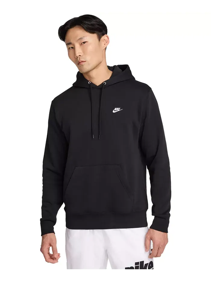 Мужской флисовый пуловер с логотипом Club Nike — изображение 1 из 6, черный/белый