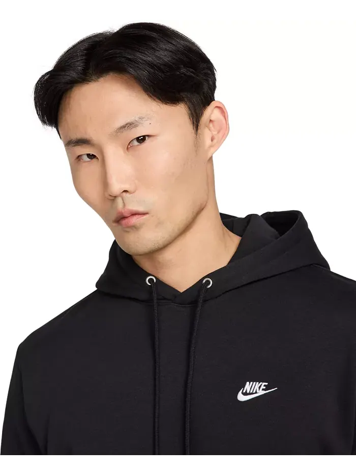 Мужской флисовый пуловер с логотипом Club Nike — изображение 3 из 6, черный/белый
