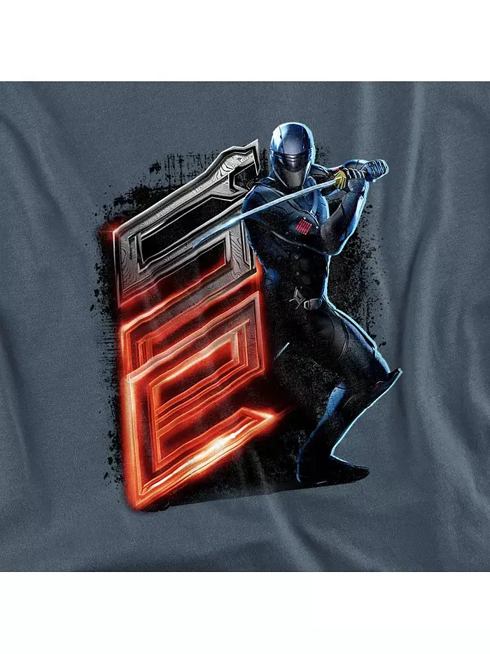 Большая и высокая футболка Snake Eyes G.I. Joe Origins Snake Eyes Se Hasbro+ — изображение 2 из 3, серый