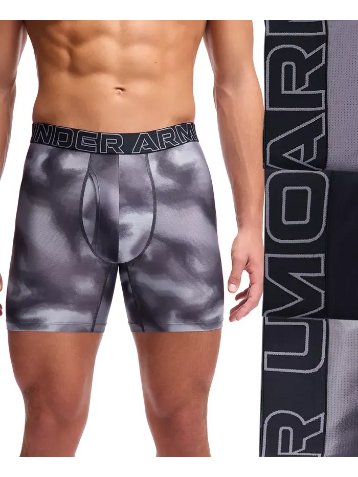 Мужские боксеры Performance Tech 6" 3 шт Under Armour — изображение 2 из 4, серый
