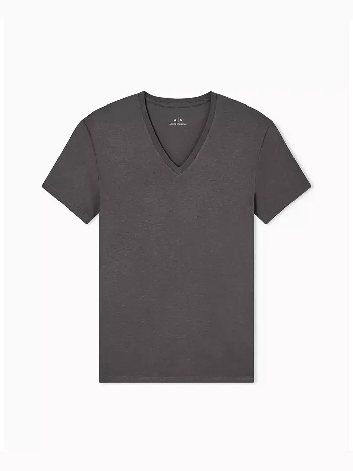 Мужская футболка с V-образным вырезом из пимы A|X Armani Exchange — изображение 4 из 5, зеленый