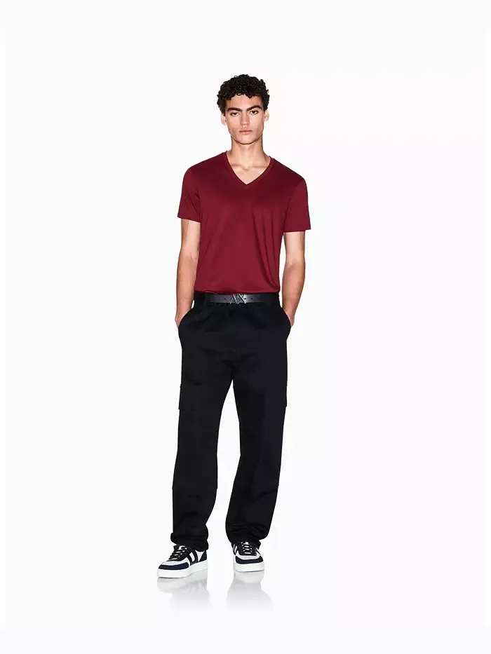 Мужская футболка с V-образным вырезом из пимы A|X Armani Exchange — изображение 4 из 5, мульти
