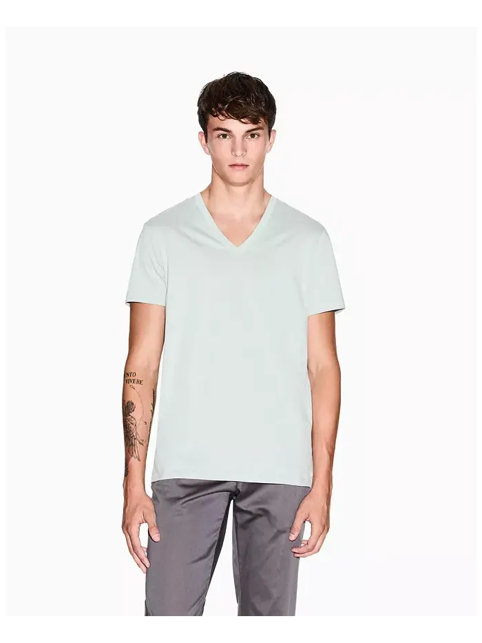 Мужская футболка с V-образным вырезом из пимы A|X Armani Exchange — изображение 1 из 5, синий