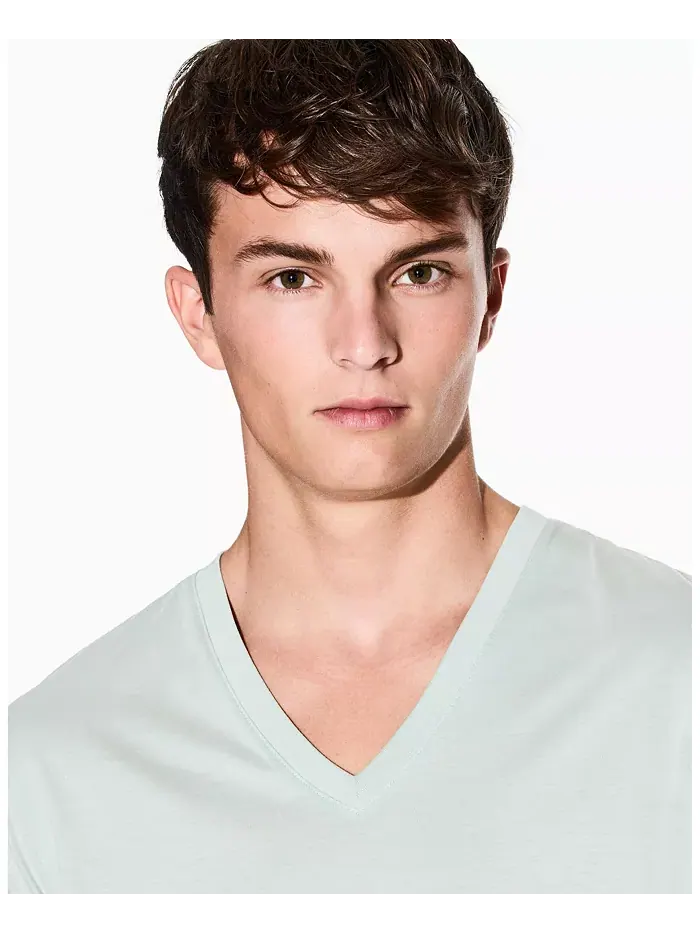 Мужская футболка с V-образным вырезом из пимы A|X Armani Exchange — изображение 4 из 5, синий