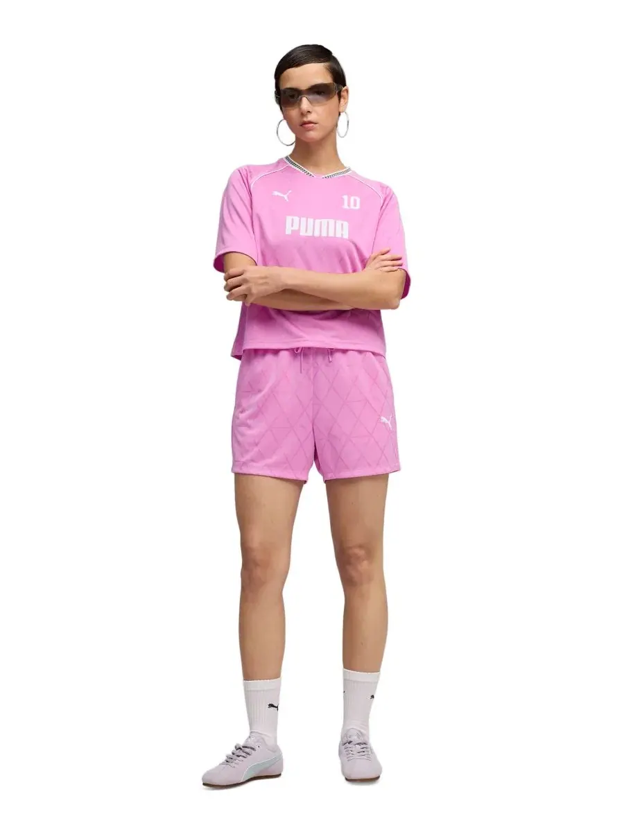 Женские трикотажные шорты с высокой посадкой Puma, Mauve Pop — изображение 2 из 3