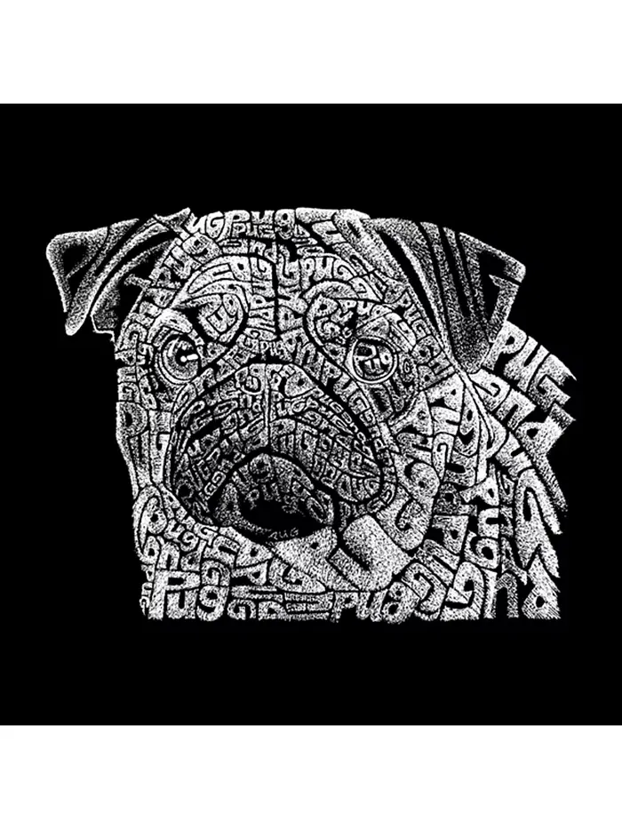 Мужская футболка с принтом - Pug Face LA Pop Art — изображение 2 из 2, серый