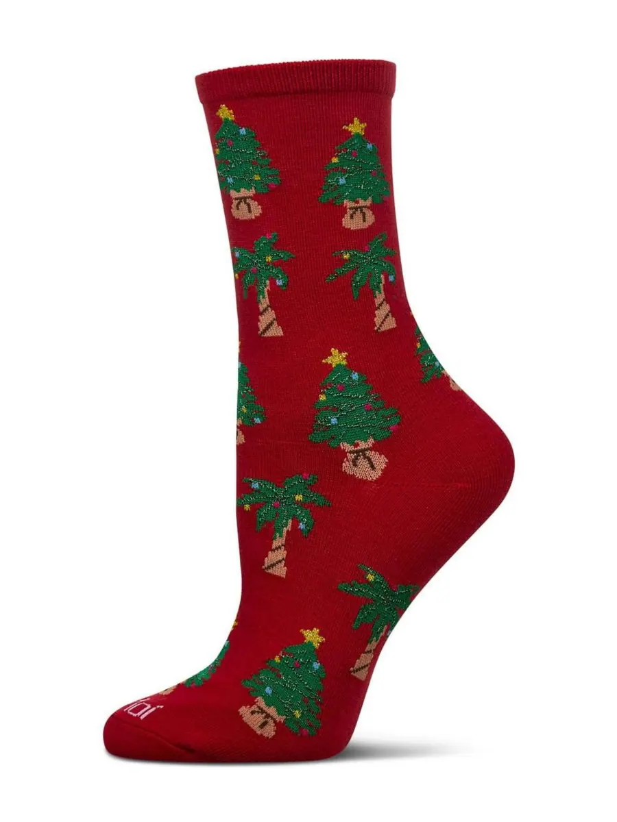 Женские носки Tree Paradise Holiday Crew Socks MeMoi — изображение 1 из 3, красный