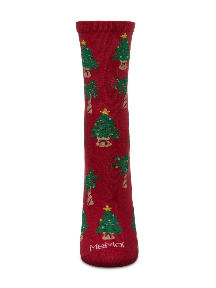 Женские носки Tree Paradise Holiday Crew Socks MeMoi — изображение 2 из 3, красный