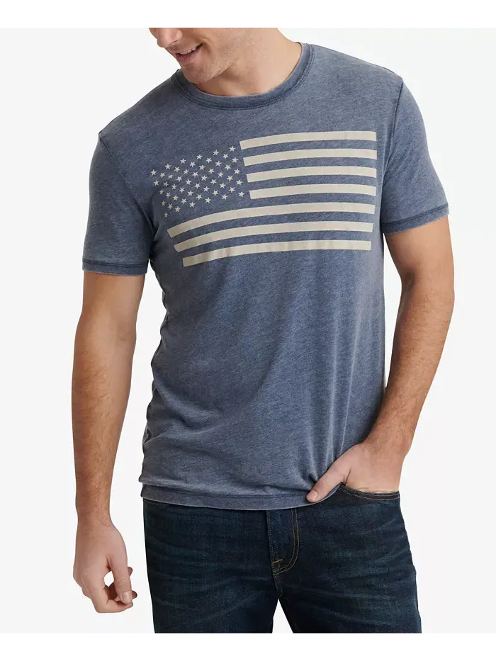 Мужская футболка с коротким рукавом и принтом флага США Lucky Brand