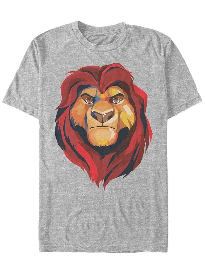 Мужская футболка Disney King Lion King Mufasa Geometrics с короткими рукавами Fifth Sun — изображение 1 из 1, серый