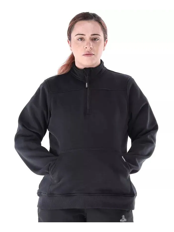 Женская флисовая толстовка с застежкой-молнией на четверть длины RefrigiWear — изображение 1 из 5, черный