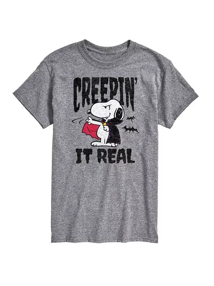 Мужская футболка с коротким рукавом Hybrid Apparel Peanuts Vampire AIRWAVES — изображение 1 из 6, серый