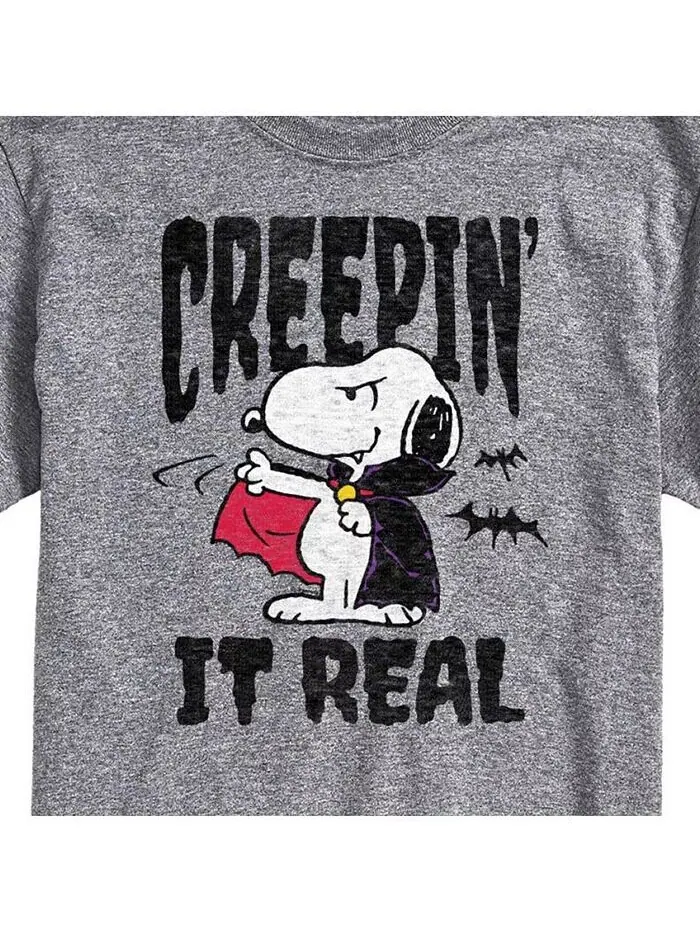 Мужская футболка с коротким рукавом Hybrid Apparel Peanuts Vampire AIRWAVES — изображение 3 из 6, серый