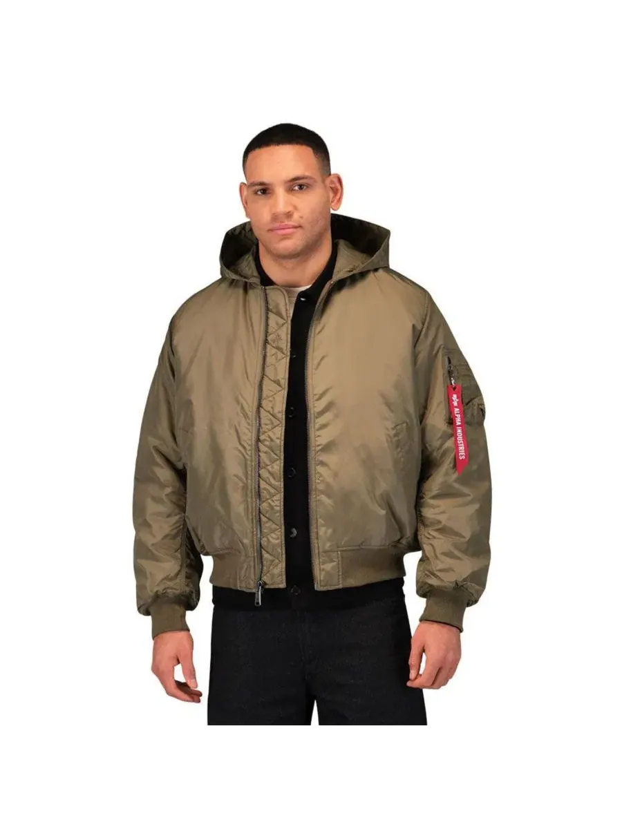 Куртка-бомбер с капюшоном из оксфордского нейлона Ma-1 Hooded Oxford Flight Jacket Alpha Industries