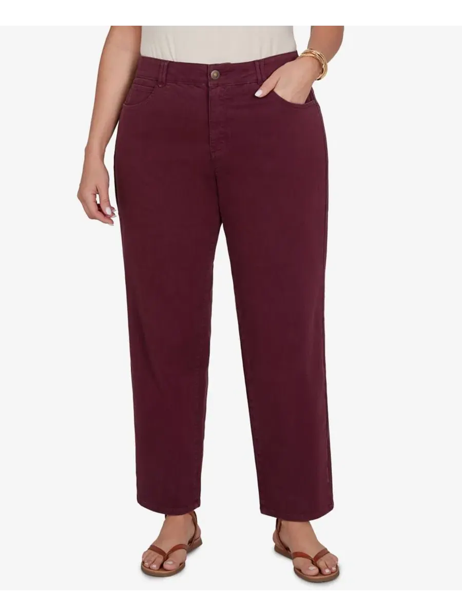 Прямые брюки Plus Size Colored Denim Mid-Rise Straight Pants Ruby Rd.